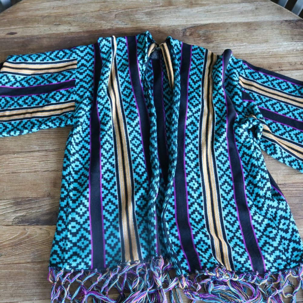 Wrangler Retro Cardigan - with tribal print and fringe